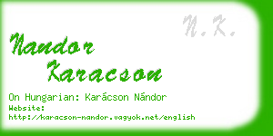 nandor karacson business card