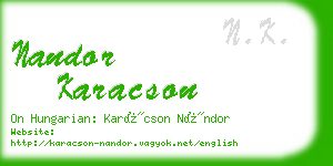 nandor karacson business card